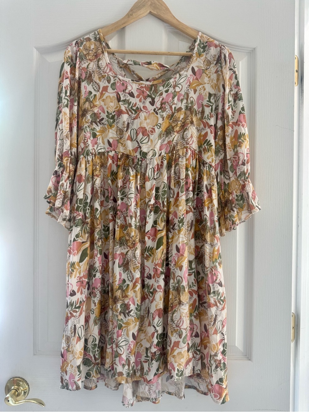 Sugar fox a California Company Floral Midi Dress in Pink, Mustard & Green US M - Picture 15 of 15